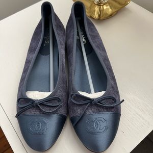 Authentic Chanel Blue ballet flats